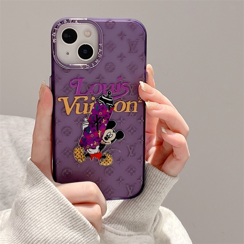 Hàng Mới Về Ốp Điện Thoại Chống Sốc Dập Nổi Hình Chuột Mickey Có Vòng Nhẫn Kim Loại Cho Iphone1 11 11 12 13 14Pro Max
