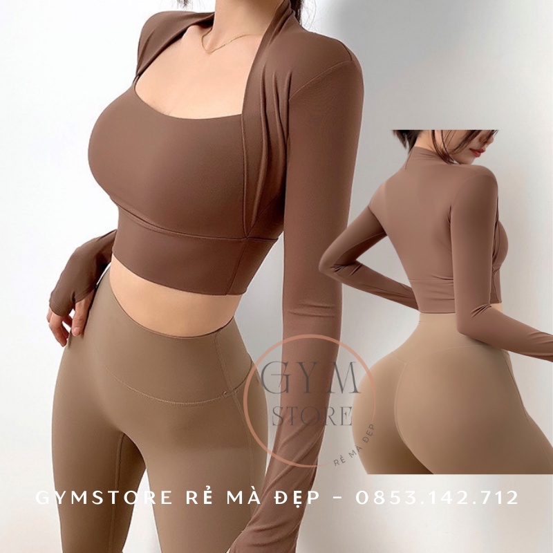 Áo Tập Gym Yoga Croptop Ôm Body Thể Thao Nữ 𝐂𝐎́ 𝐌𝐔́𝐓 Thun Poly Mềm Mịn Siêu Thoáng Thoải Mái 𝙎𝙤𝙡𝙤 𝙎𝙥𝙤𝙧𝙩𝙨𝙬𝙚𝙖𝙧 385