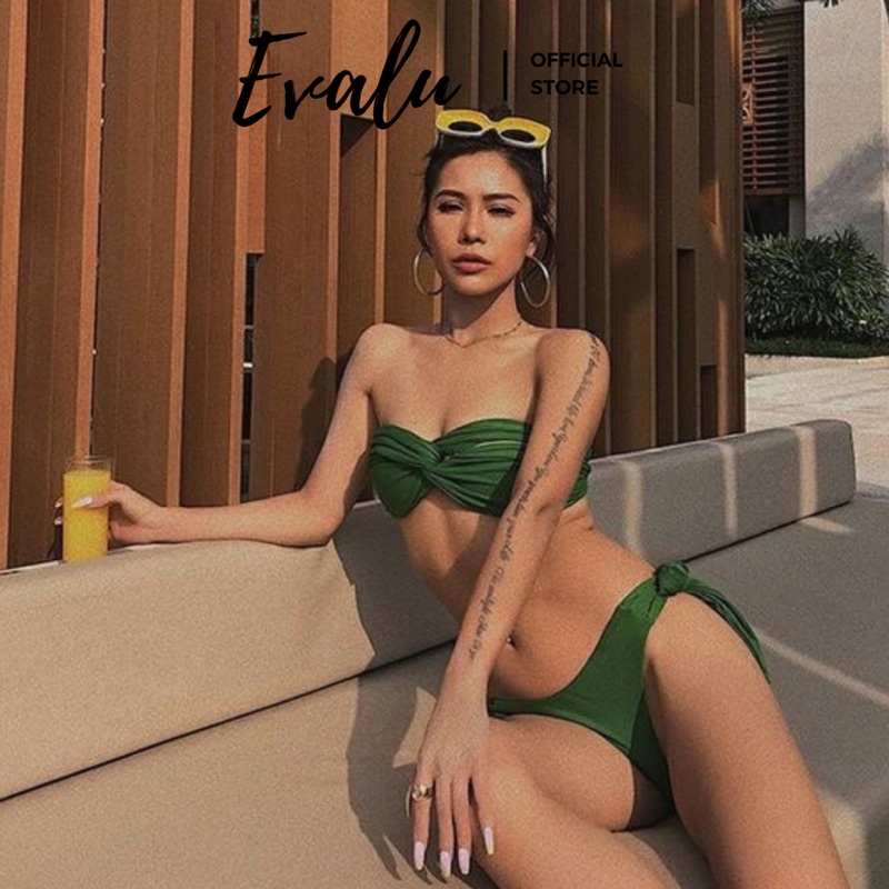 Set bikini 2 mảnh xanh