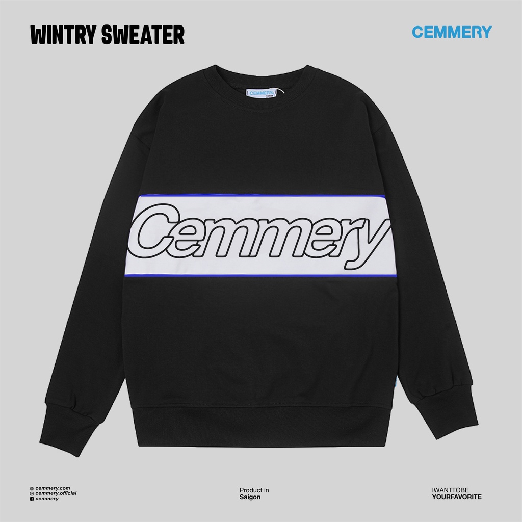 Áo Sweater LocalBrand Cemmery WINTRY SWEATER  2 Color, áo thun nỉ dài tay 300gsm dày dặn