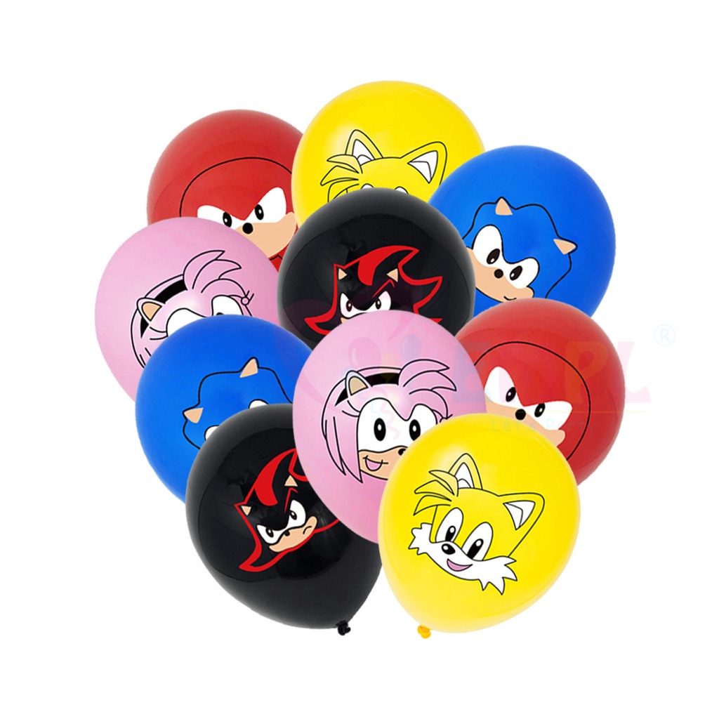 Bong Bóng Cao Su Chủ Đề Sonic Trang Trí Tiệc Sinh Nhật Cho Bé