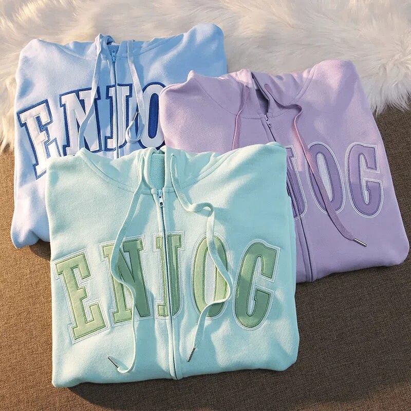 My AI Style Myaistyle áo khoác nữ áo khoác hoodie áo khoác áo hoodie nữ áo hoodie áo khoác hoodie nữ Phong cách Hàn Quốc Thoải mái Thanh lịch HA220208-Blue-S 36Z230909