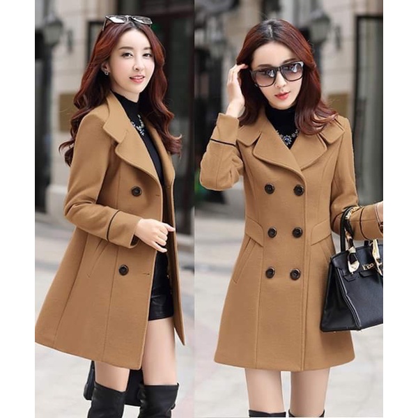 Áo Khoác Dạ Phom Dài Cổ V Phối Nút BY4489 | BigBuy360 - bigbuy360.vn