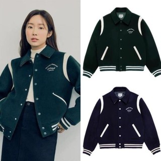 Áo Bomber Varsity Odin Cao Cấp, áo bomber teddy cổ bẻ viền vai Hai Màu Xanh Đen