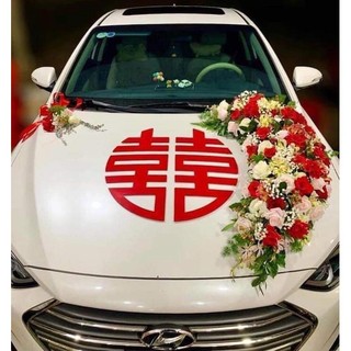 Chữ hỷ dán xe hoa đẹp