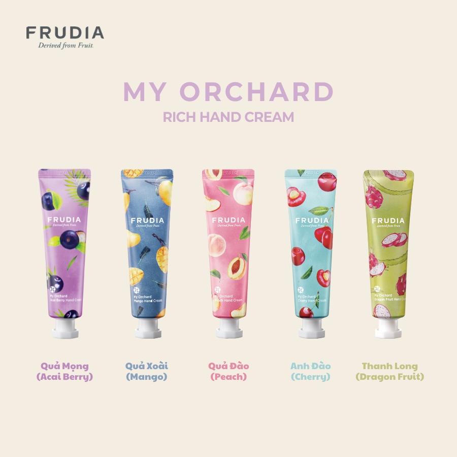 Kem Dưỡng Da Tay Chiết Xuất Từ Trái Cây Frudia My Orchard Rich Handcream 30g (15 types)