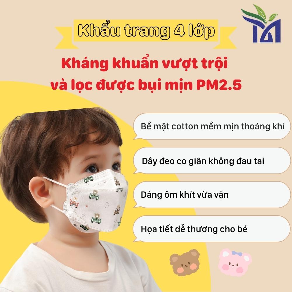 Khẩu trang trẻ em 4 lớp Hàn Quốc cao cấp - KF94 UNI Mask - Họa tiết cute