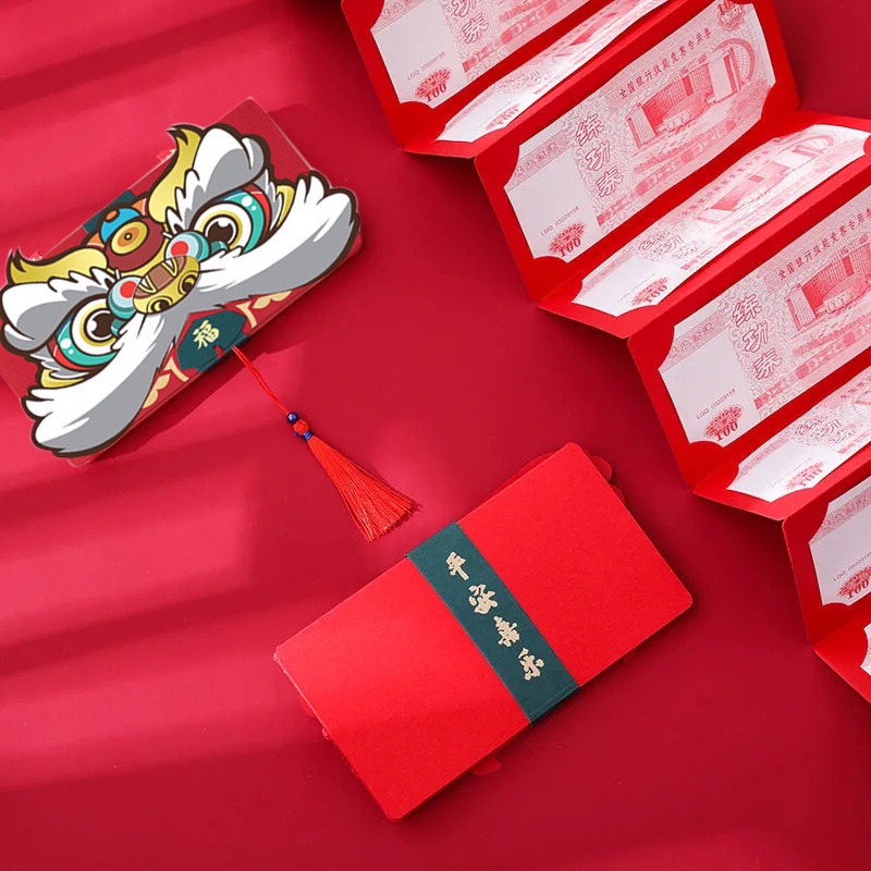 Dây treo trang trí kiểu bao lì xì có thể gấp gọn 6/ 10 ngăn sáng tạo RYT