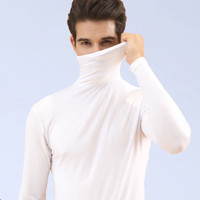 Áo Thun Tay Dài Cổ Lọ Vải Lụa Lạnh Siêu Mỏng Thời Trang Mùa Hè Thu Cho Nam