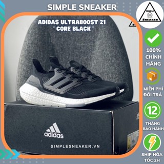 Giày Chạy Bộ Nam Adidas 🔴FREESHIP🔴 Adidas Ultraboost 21 Core Black Chính Hãng - Giày Adidas Running Ultra Boost 21 Auth
