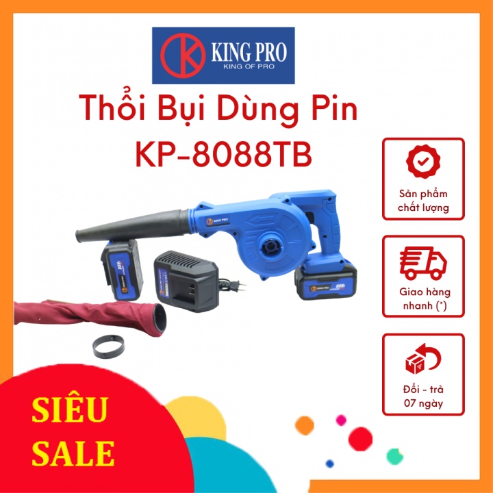 Máy Thổi Bụi Dùng Pin  88v KINGPRO Lưu lượng khí: 3,6 m3/phút