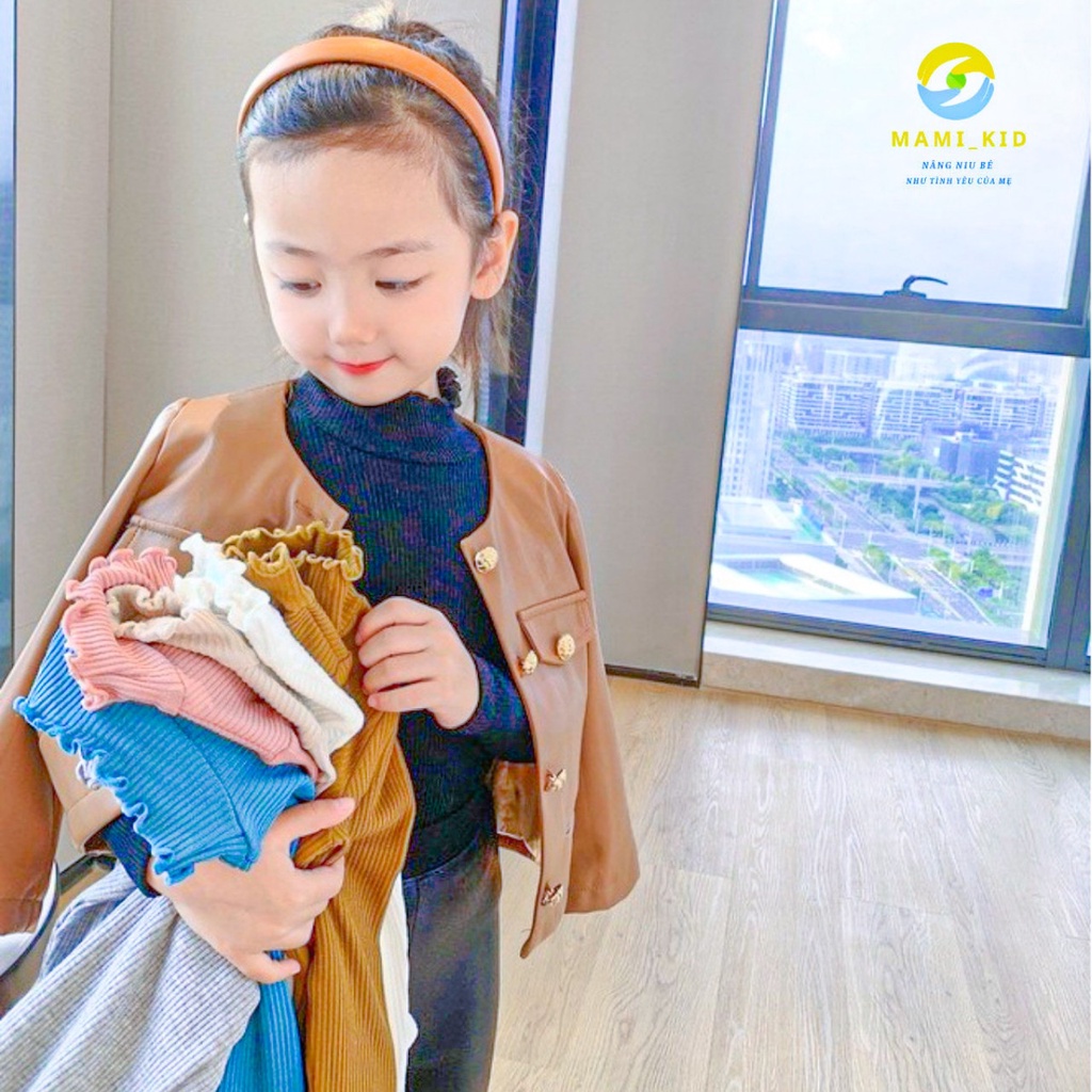 Áo Giữ Nhiệt Cho Bé, Áo Cổ Lọ Dài Tay mặc Mùa Thu Đông, chất mềm, siêu co giãn, bao đẹp, Shop MamikidI