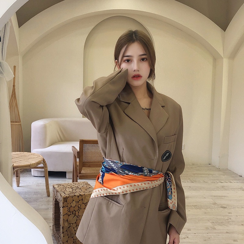 Khăn Quàng Cổ / Khăn Quàng Cổ / Băng Đô Bằng Lụa Mỏng Dáng Dài Thời Trang Xuân Thu Cho Nữ ruiyan HYJP2