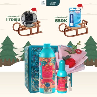 Bộ quà tặng sữa tắm Tesori 500ml và Nước hoa dạng xịt Tesori d’Oriente 100ml mùi Ayurveda kèm hộp và túi chính hãng