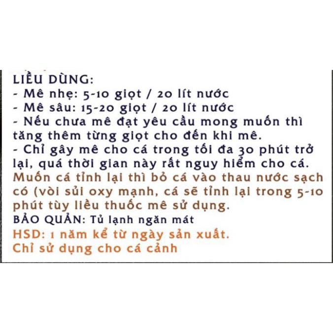 Dung Dịch gây mê chuyên dùng cho cá cảnh