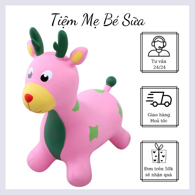 Thú Nhún Hươu Con Có Nhạc PVC cao cấp an toàn cho bé