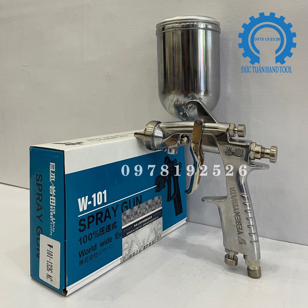 Súng Phun Sơn W-101 IWATA Sơn Ô tô , Xe Máy , Đồ Gỗ Mỹ Nghệ  - Dùng Hơi Khí Nén