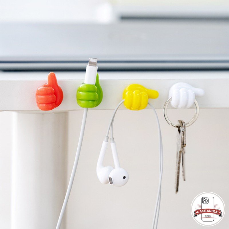 Móc Treo Chìa Khóa / Dây Cáp Dữ Liệu Gắn Tường Hình Ngón Tay Cái 3D Dễ Thương