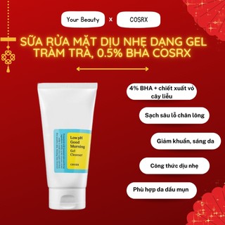 Sữa Rửa Mặt Dịu Nhẹ Dạng Gel Tràm Trà, 0.5% BHA Cosrx Good Morning Low PH Cleanser 150ml