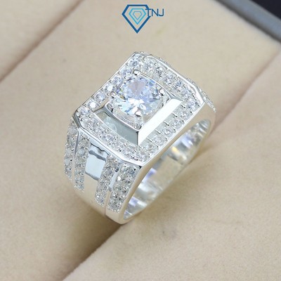Nhẫn nam bạc thật đính đá đẹp NNA0355 - Trang Sức TNJ