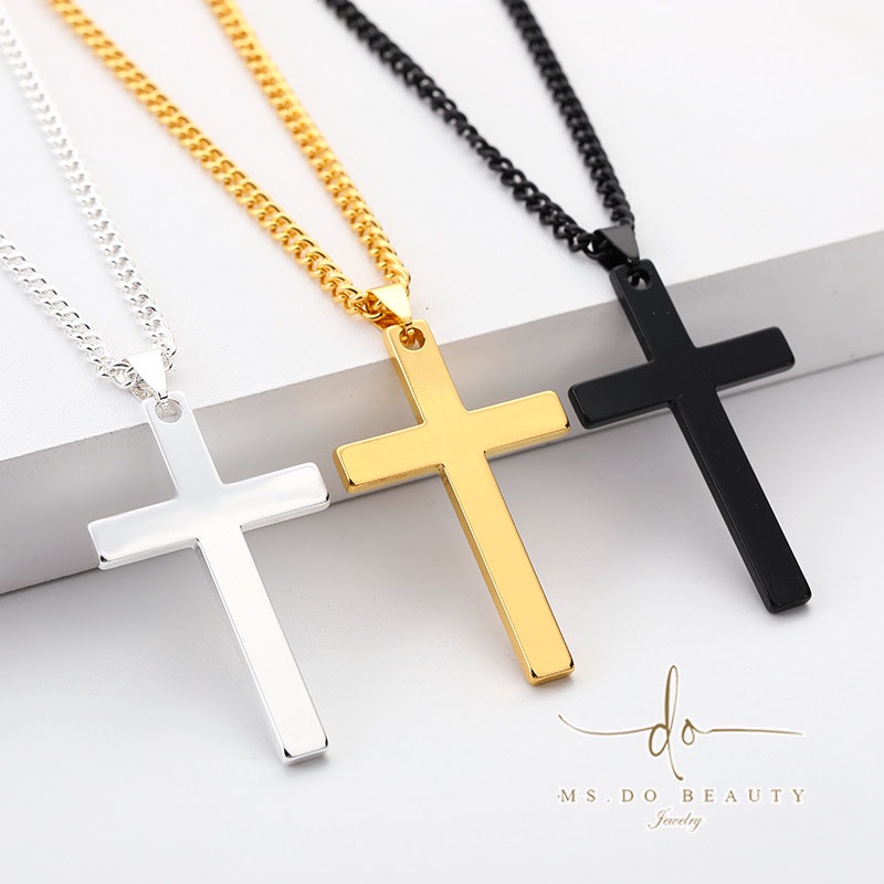 Vòng cổ Mạ Vàng 18K Phối Mặt Hình Thánh Giá Thời Trang Cho Nam