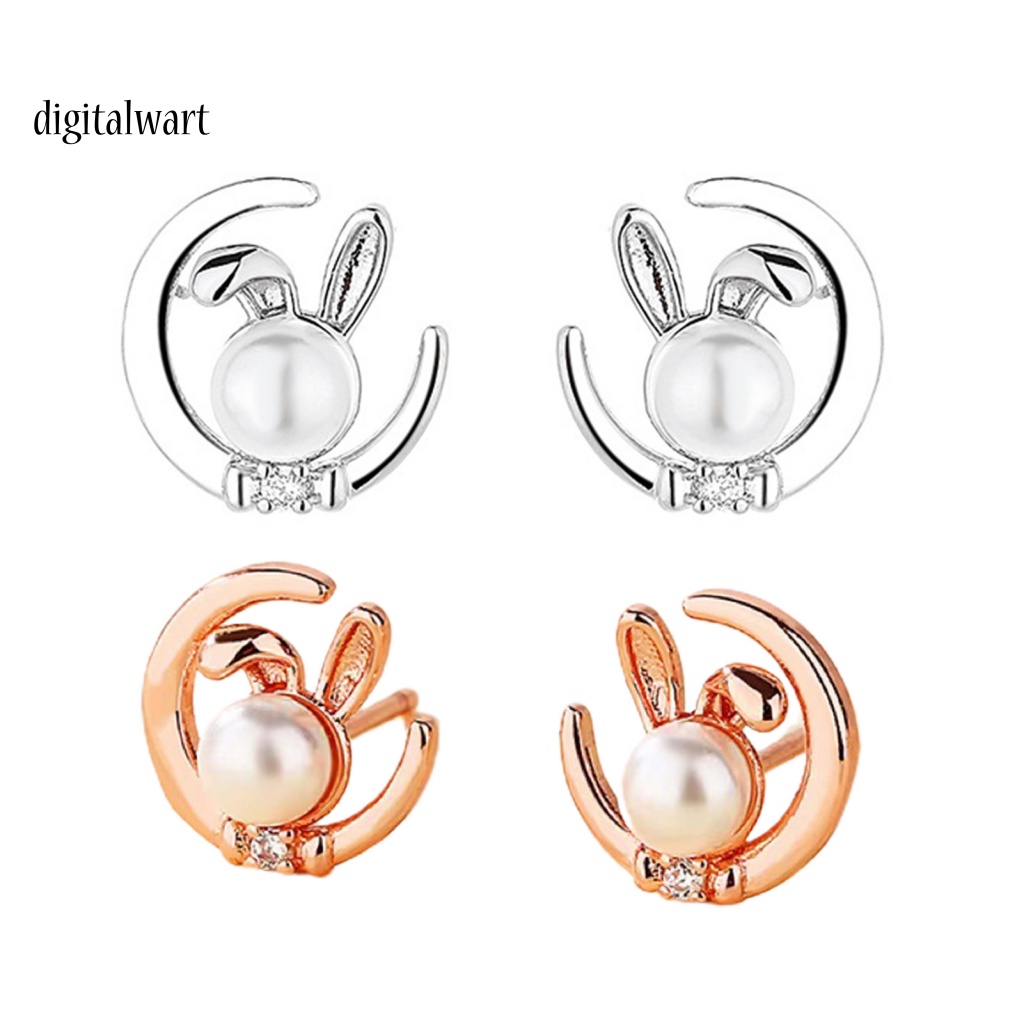 Kỹ Thuật Số| 1 Đôi Bông Tai Xỏ Lỗ Hình Học Trang Trí Hình Thỏ Tối Giản Dành Cho Nữ