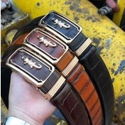 Thắt Lưng Nam Da Bò Lớp 1 Dập Vân Cá Sấu Khóa Tự Động Phong Cách - Dây Lưng- Dây Nịt Da Bảo Hành 12 Tháng