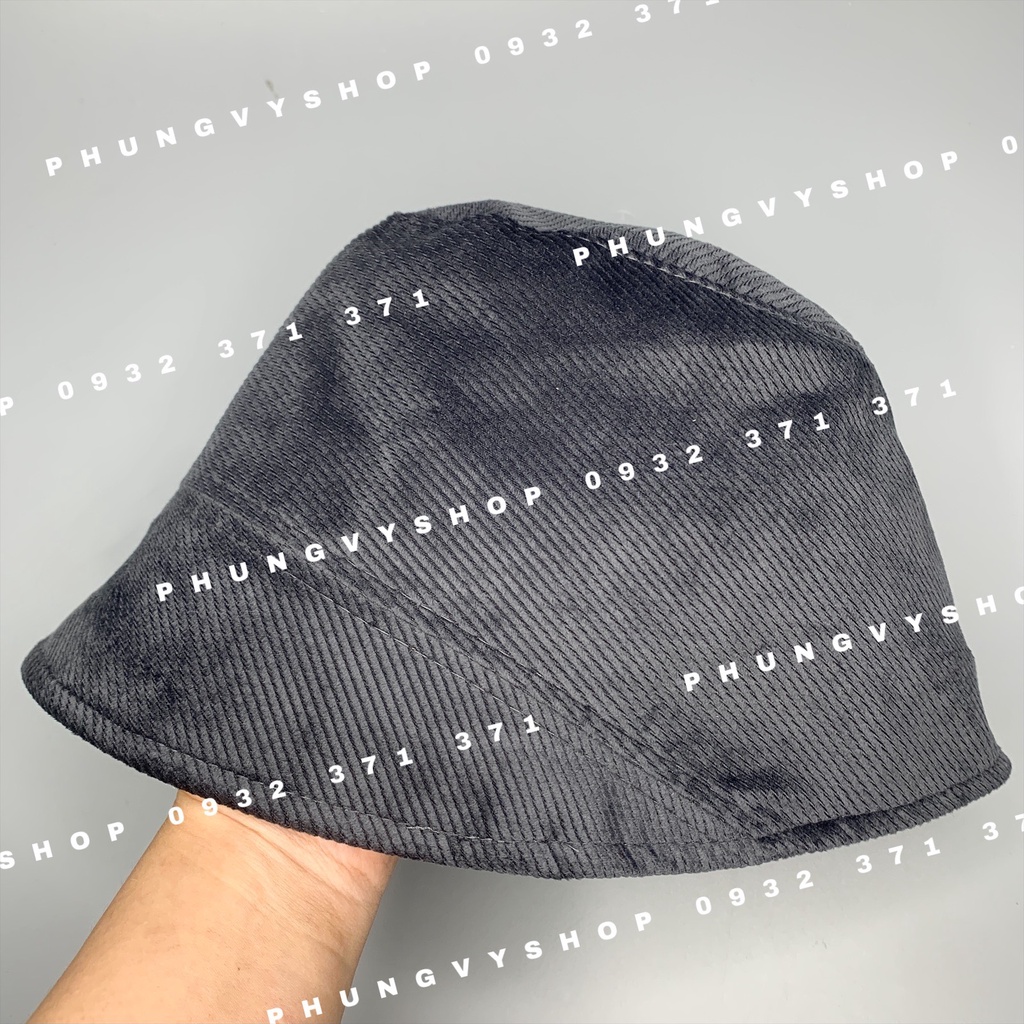 Mũ CỤP Da lộn- Nhung mềm bucket tai bèo vành unisex phong cách hàn quốc Phungvyshop- Nón Sụp TRƠN TRON VÁ VÀNH