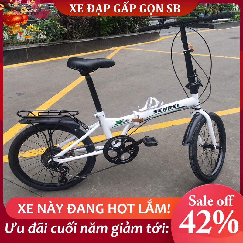 Xe đạp gấp gọn Senbei SB-01 chỉnh cao thấp dành cho người lớn và học sinh 20.inch