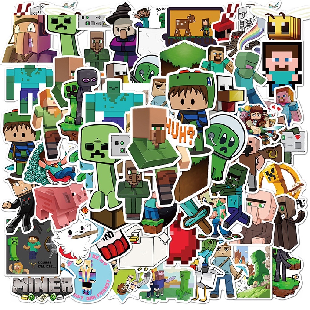 Miếng Dán Chống Thấm Nước Họa Tiết Hoạt Hình Game Minecraft Độc Đáo Trang Trí Ván Trượt / Laptop