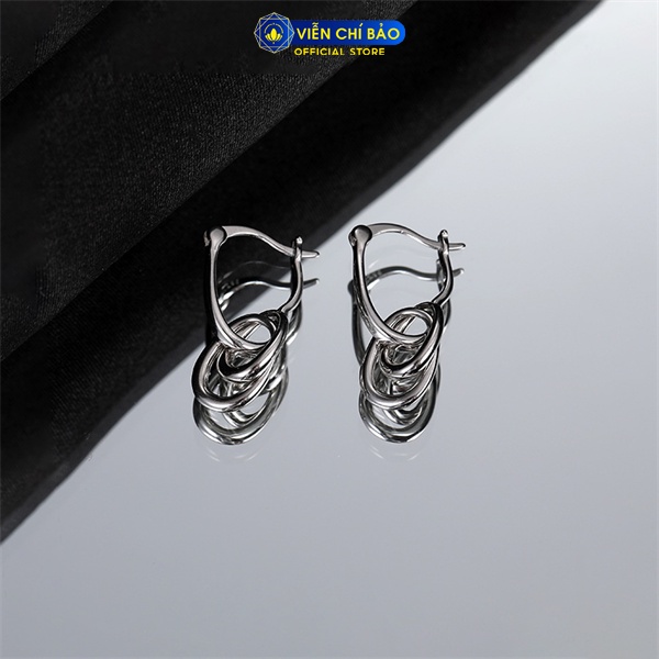 Bông tai bạc nữ xoắn sang chảnh chất liệu bạc 925 thời trang phụ kiện trang sức Viễn Chí Bảo B000561