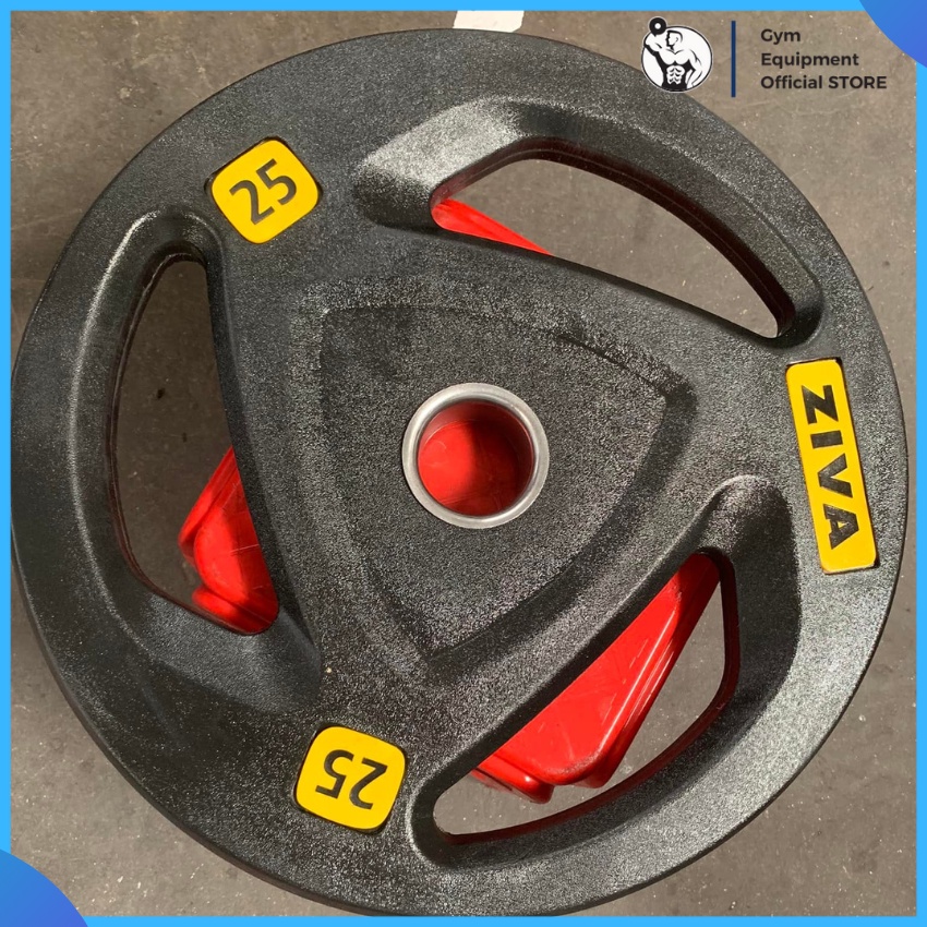 Tạ đĩa ziva 2,5kg bánh tạ bọc cao su lỗ phi 50mm G.E.O