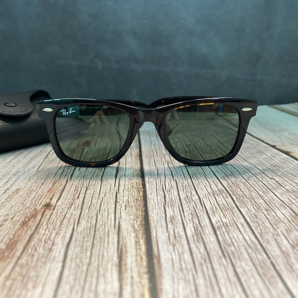 Kính mát Wayfarer, 2nd, tròng xanh đen, gọng vân đồi mồi, nam nữ đều đeo được của Ý