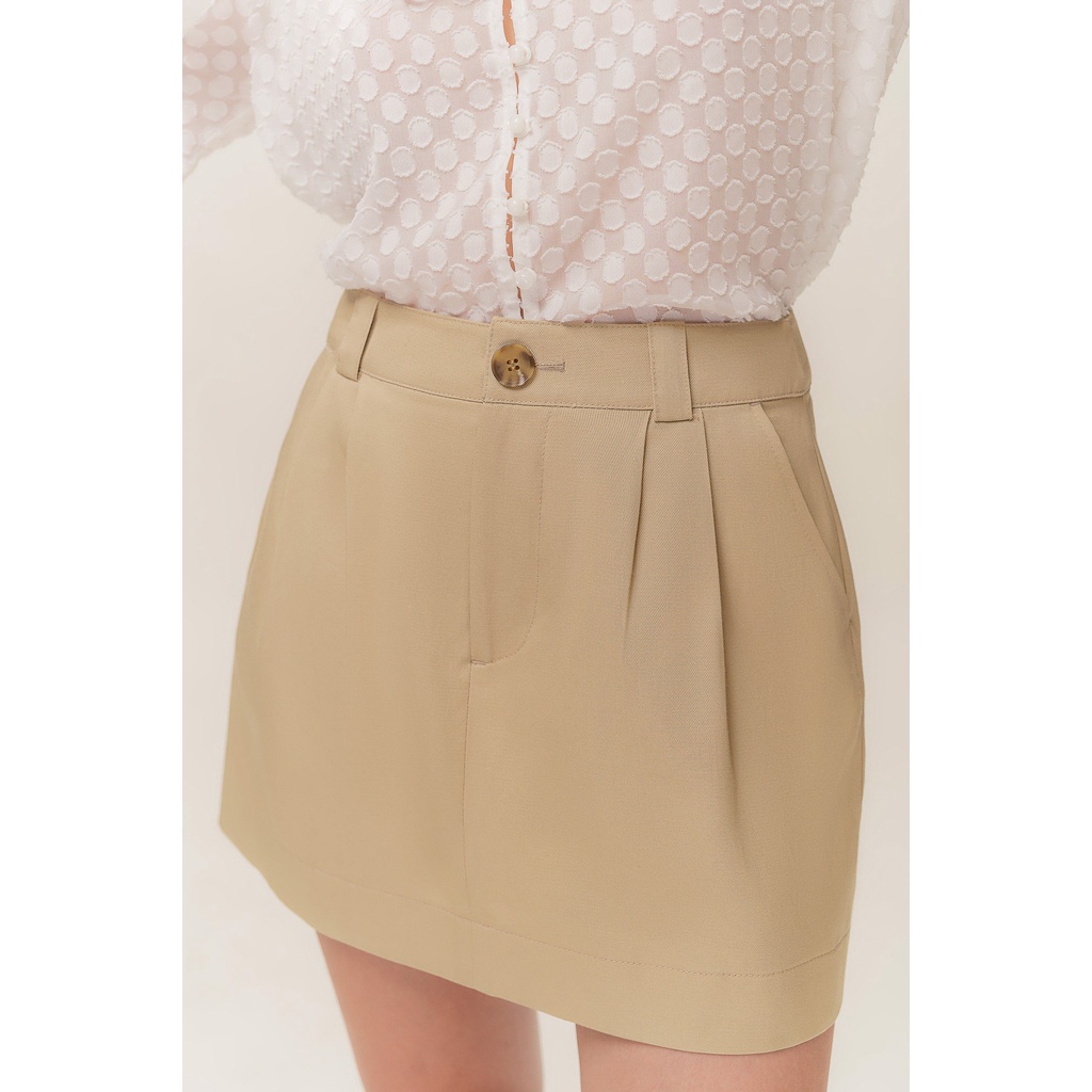 LIBÉ - Chân váy khaki ngắn trên gối