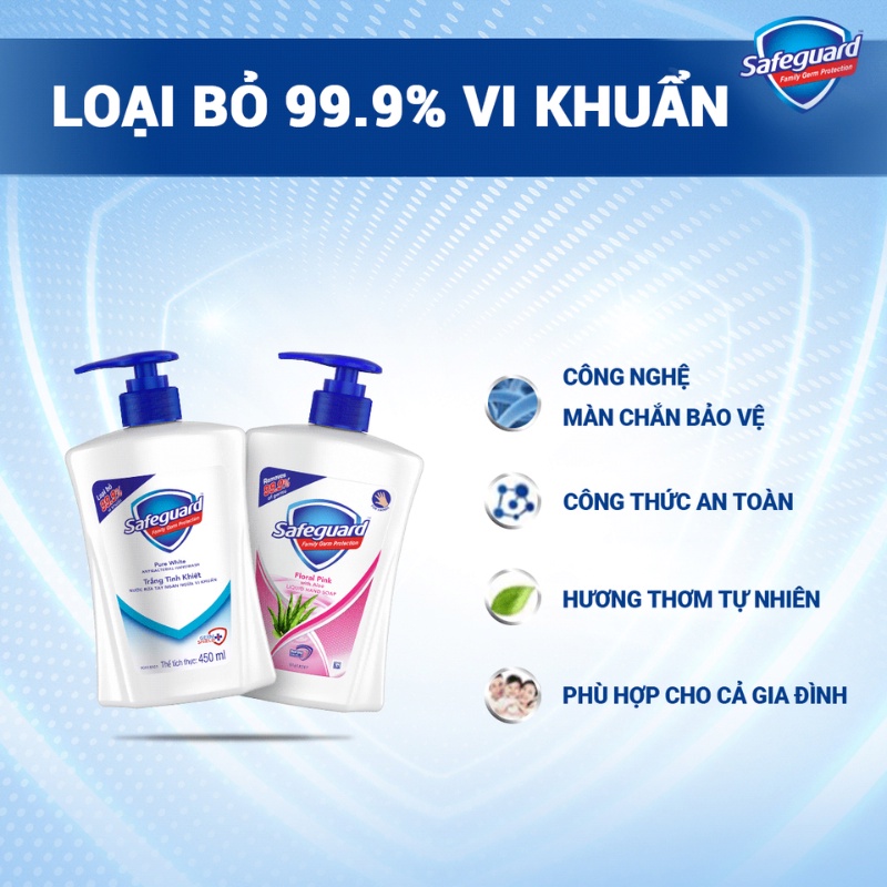 Sữa Tắm Safeguard Túi 620ml Hoa Hồng Lô Hội/Chanh/Trắng Tinh Khiết