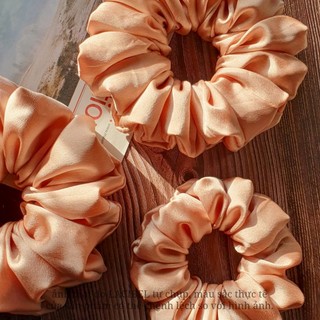 Scrunchies LACIBEL lụa satin, buộc tóc vải handmade