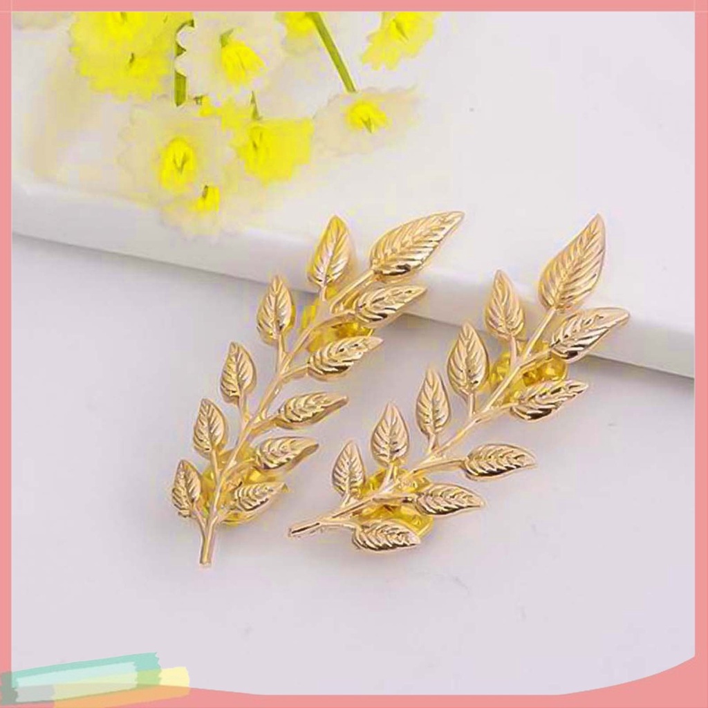 Set 2 ghim cài áo hình chiếc lá thời trang cho nam nữ chất lượng cao