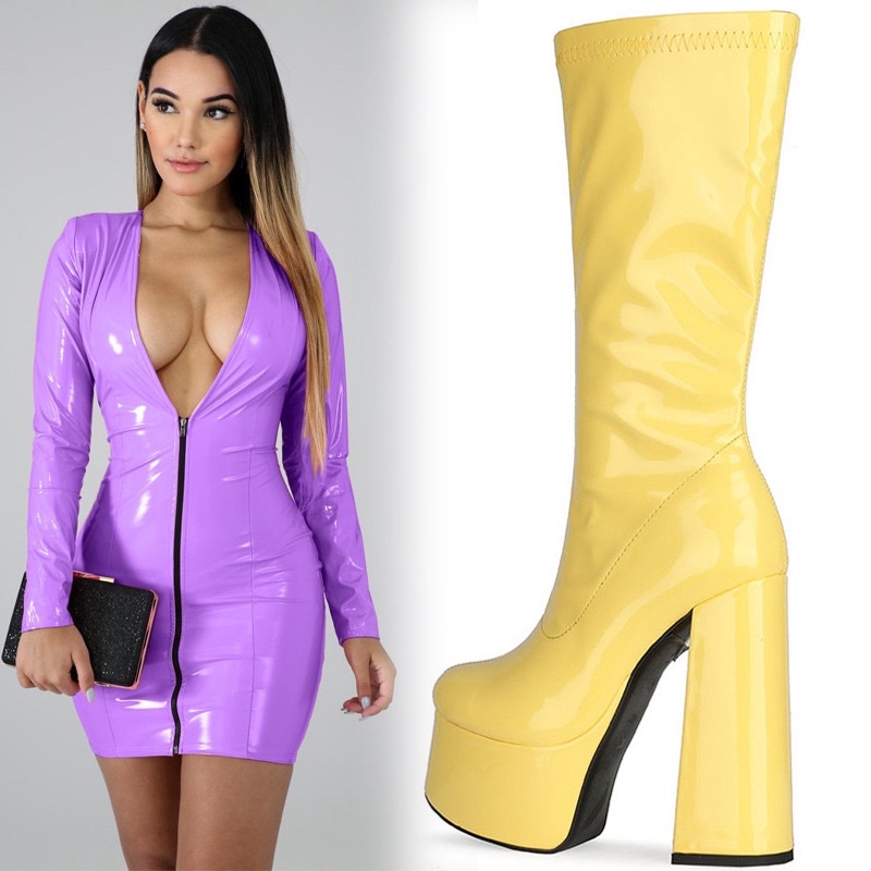 SẴN TRẮNG36 BOOTS DƯỚI GỐI 13CM DA BÓNG CECE.STORE B7M