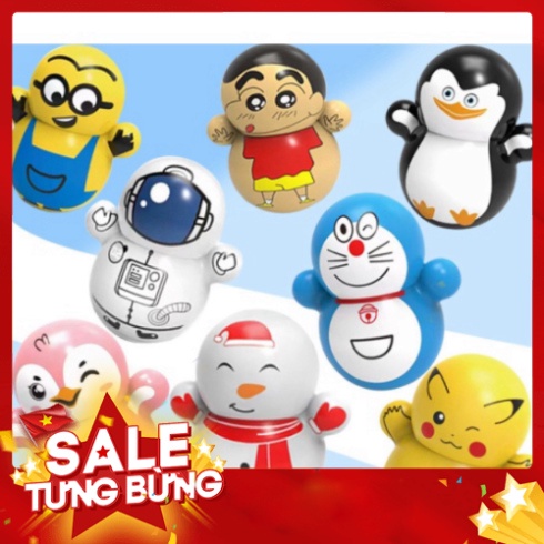 Đồ chơi lật đật mini squid game, lật đật doraemon dễ thương cho bé