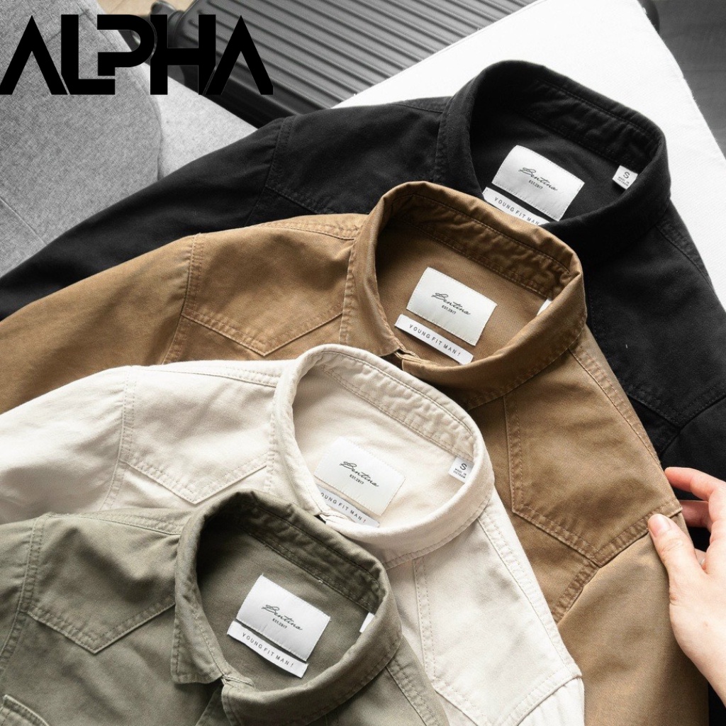 Sơ mi nam kaki 2 túi GEN ALPHA , chất vải kaki dày dặn, form slimfit thoáng mát GEN091
