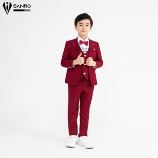 Bộ vest bé trai SANRO KIDS màu đỏ đô cao cấp