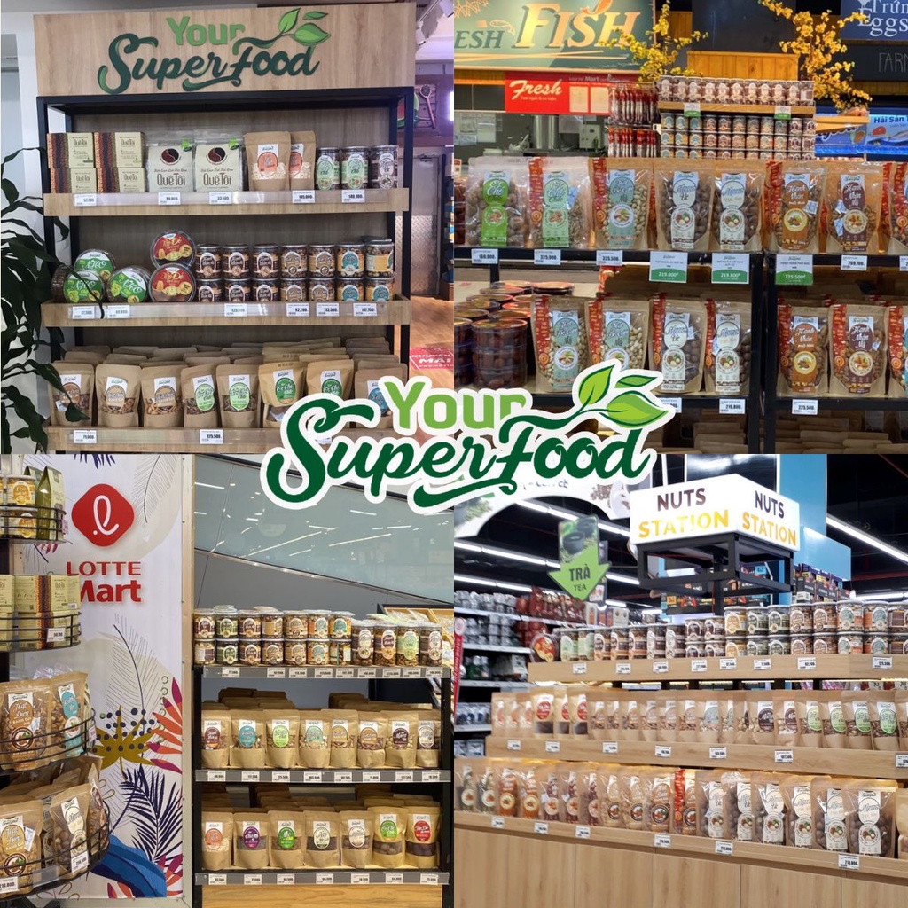 Hạt dinh dưỡng mix macca hạt điều óc chó hạnh nhân nho khô ăn kiêng ngũ cốc giảm cân eat clean Your Supefood 500g