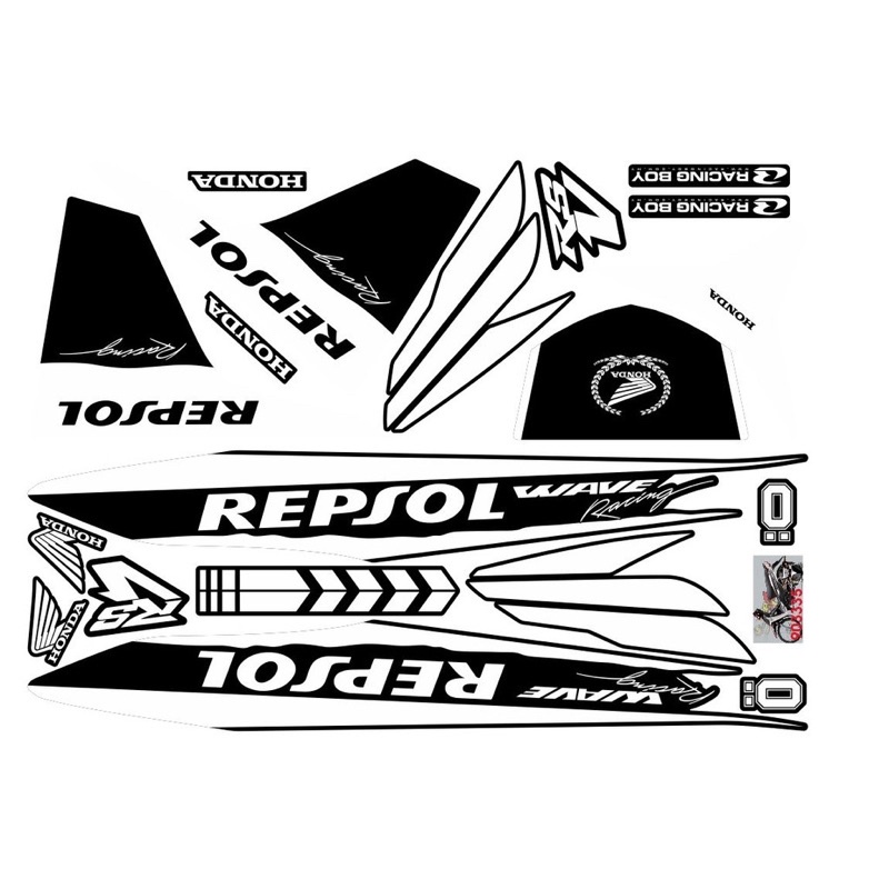 Tem Rời Wave 110, 100cc, 50cc REPJOL Đen nền trắng ⚜️