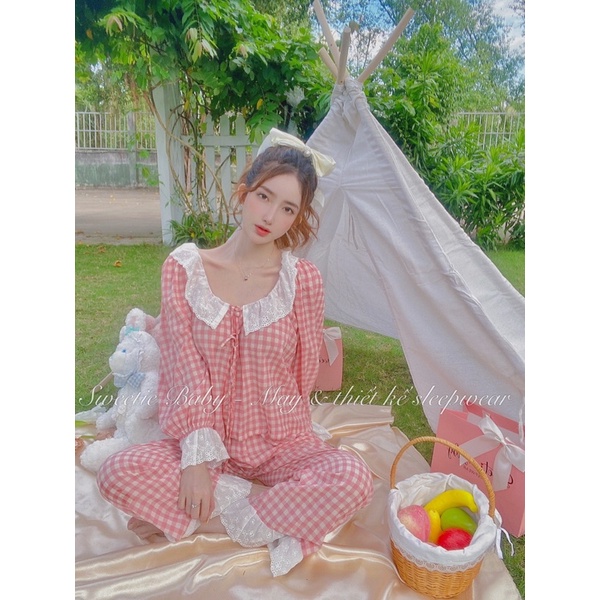 Pijama caro hồng