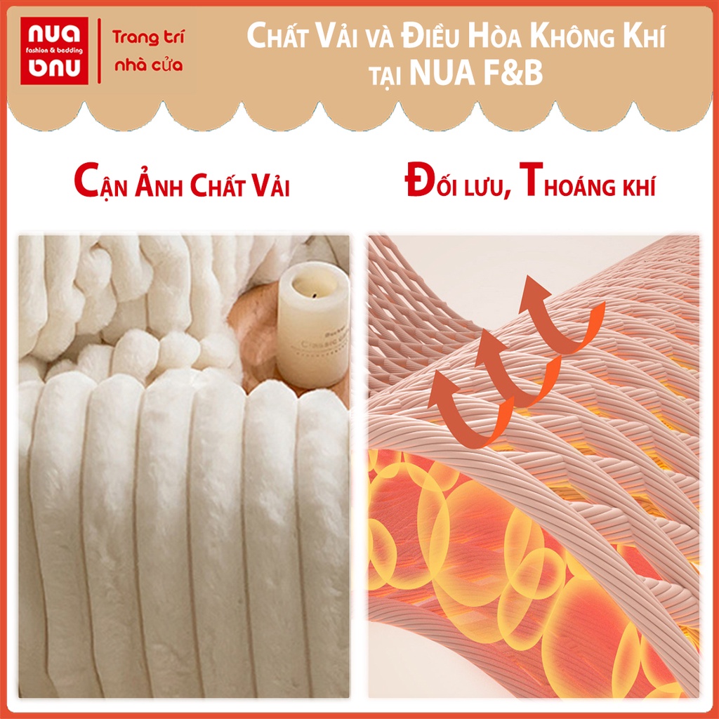 Bộ chăn ga gối nỉ lông thỏ sọc cao cấp bộ ga giường 4 món mềm mịn nhập khẩu ga giường bo chun