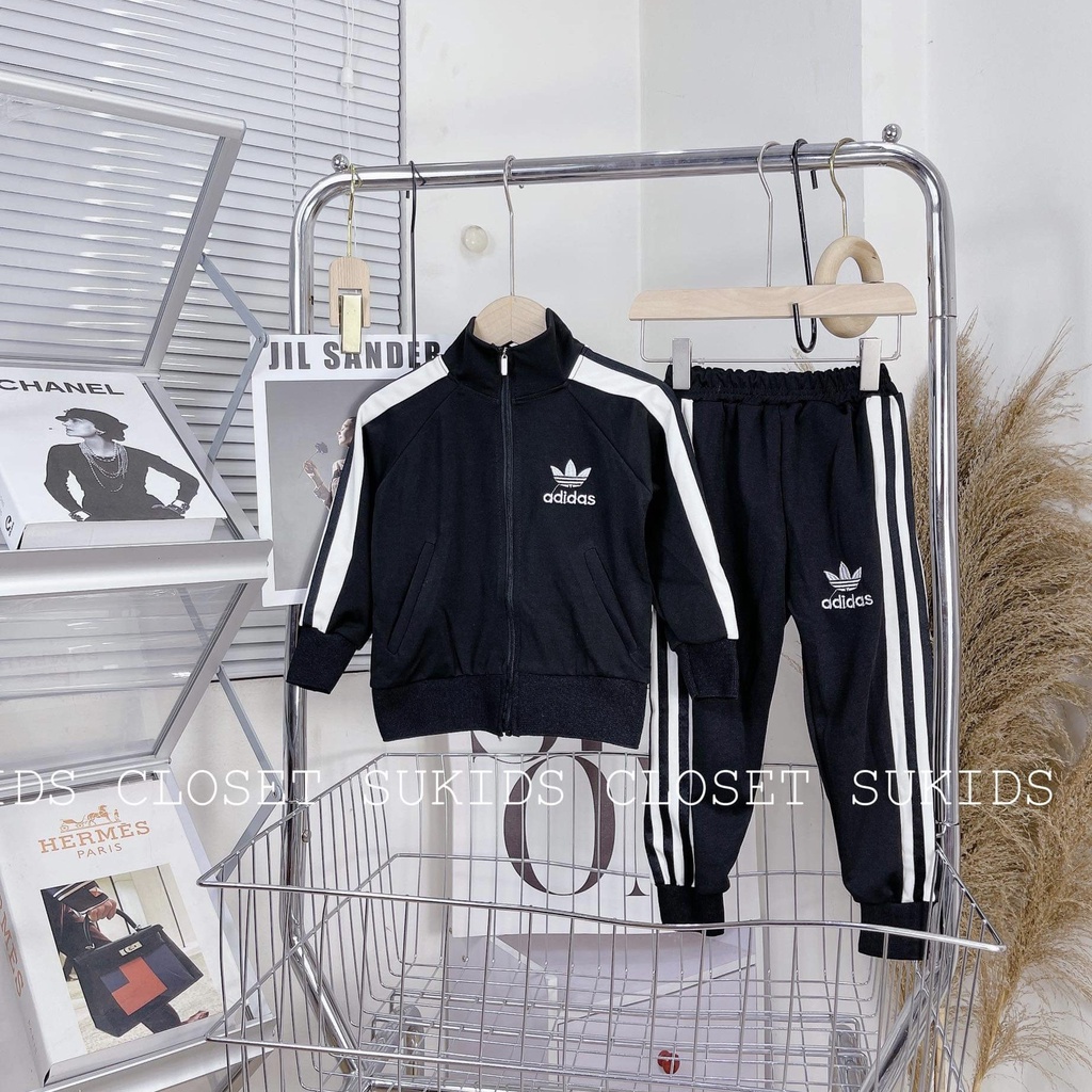 Bộ nỉ thể thao cho bé, Set nỉ thu đông bé trai bé gái 10-40kg