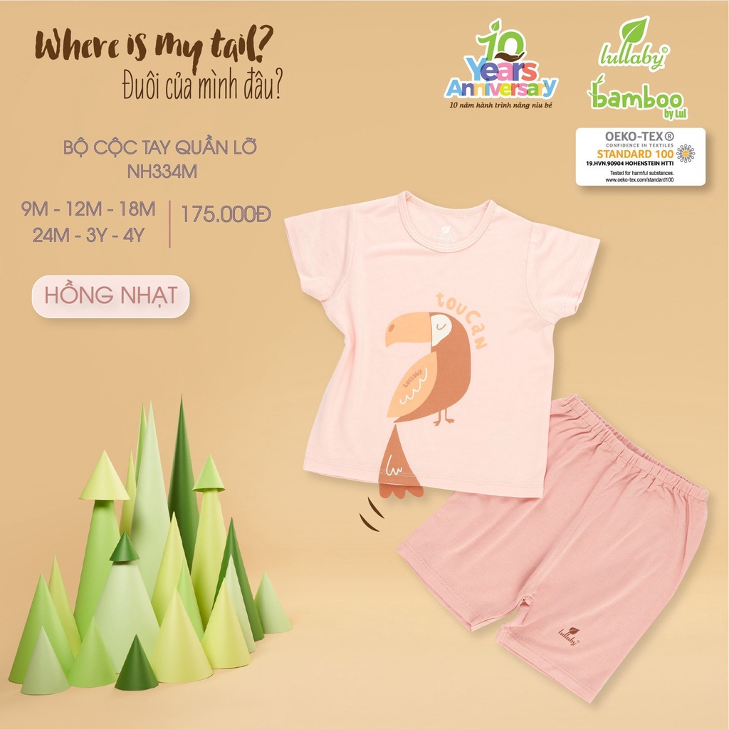 Bộ cộc tay sợi tre mềm mát Lullaby