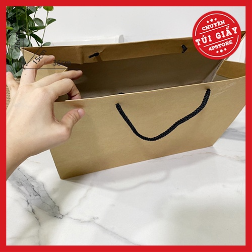 10 TÚI KRAFT NÂU NHẠT 36X26X15CM  - TÚI NGANG