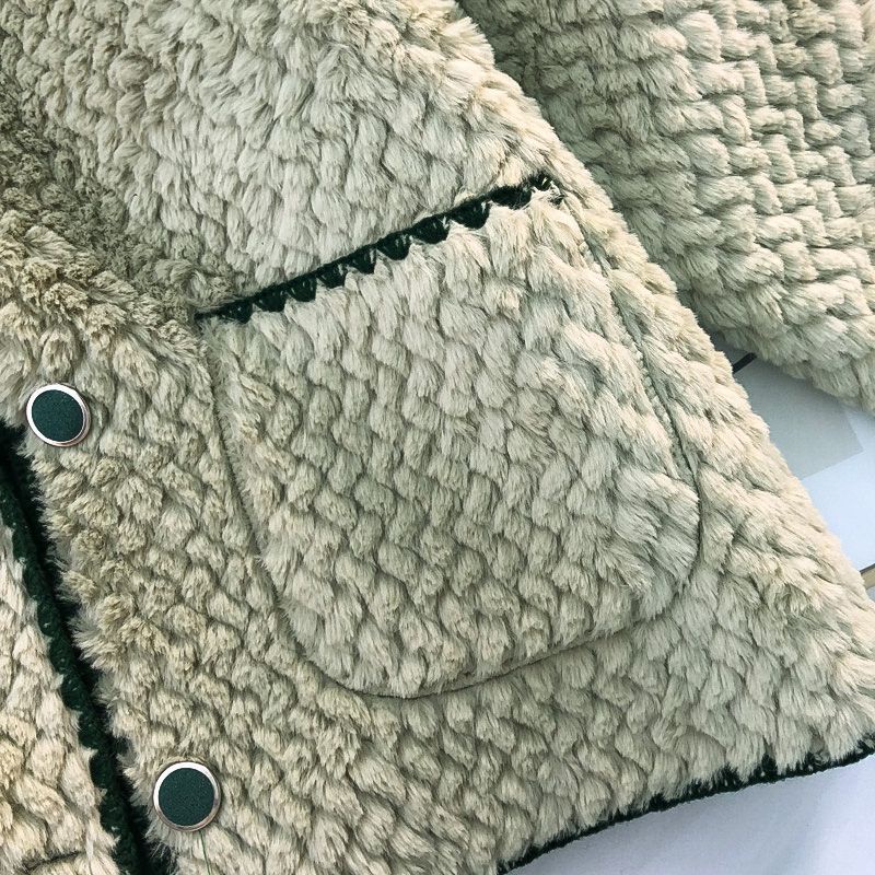 Áo Khoác Lông Cừu Dày Dáng Ngắn Kiểu Retro Pháp Thời Trang Thu Đông 2022 Cho Nữ