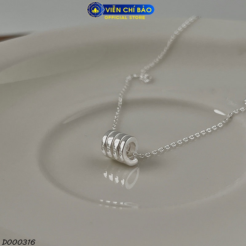 Dây chuyền bạc nữ xoắn cách điệu chất liệu bạc 925 thời trang phụ kiện trang sức Viễn Chí Bảo D000316